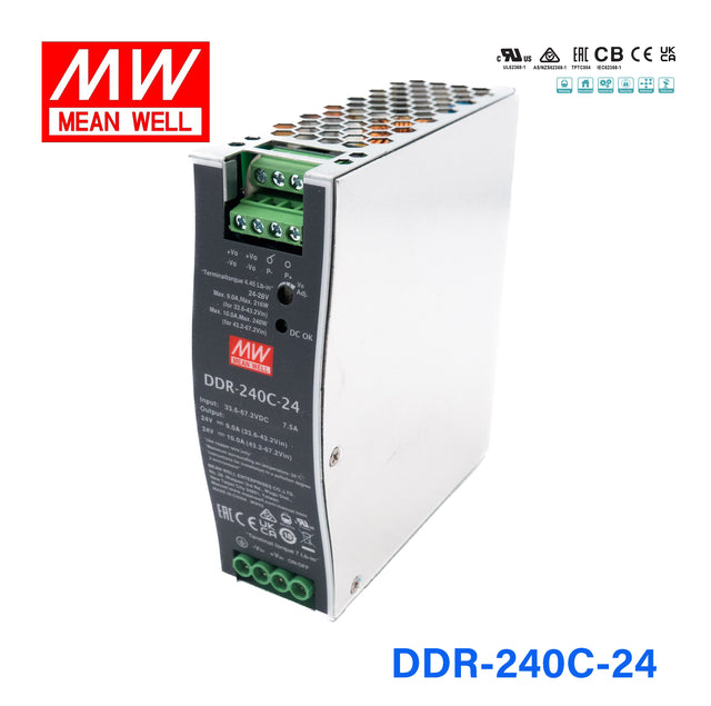 Mean Well DDR-240C-24 DC-DC Converter - 240W - 33.6~67.2V in 24V out