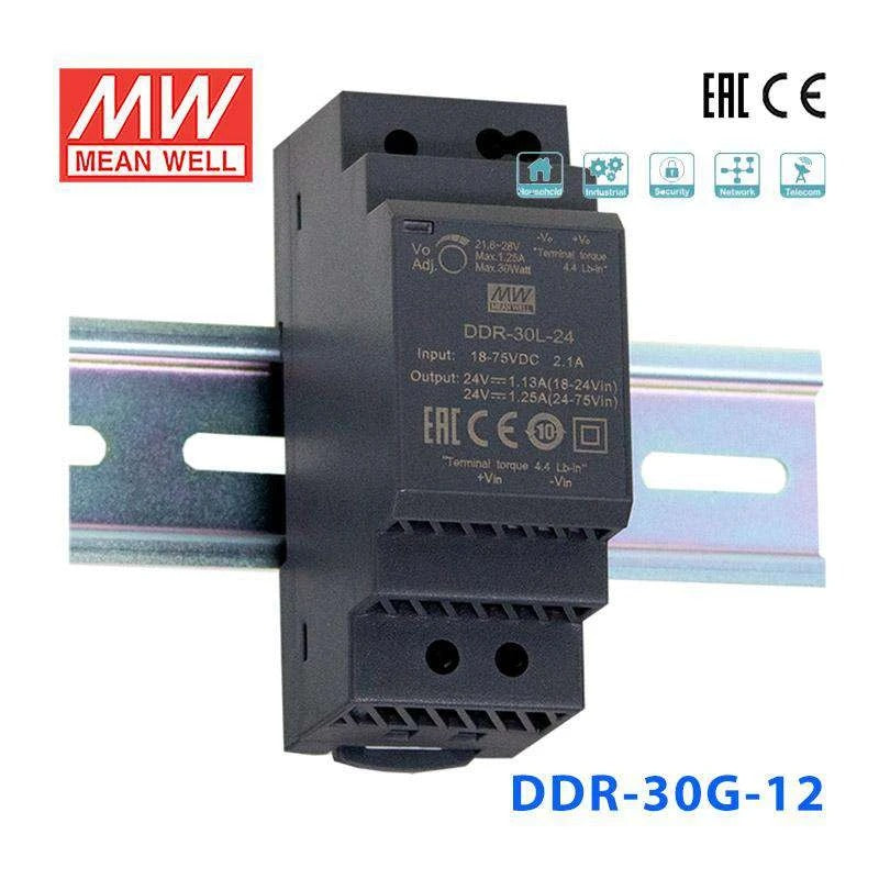 Mean Well DDR-30G-12 DC-DC Converter - 30W - 9~36V in 12V out