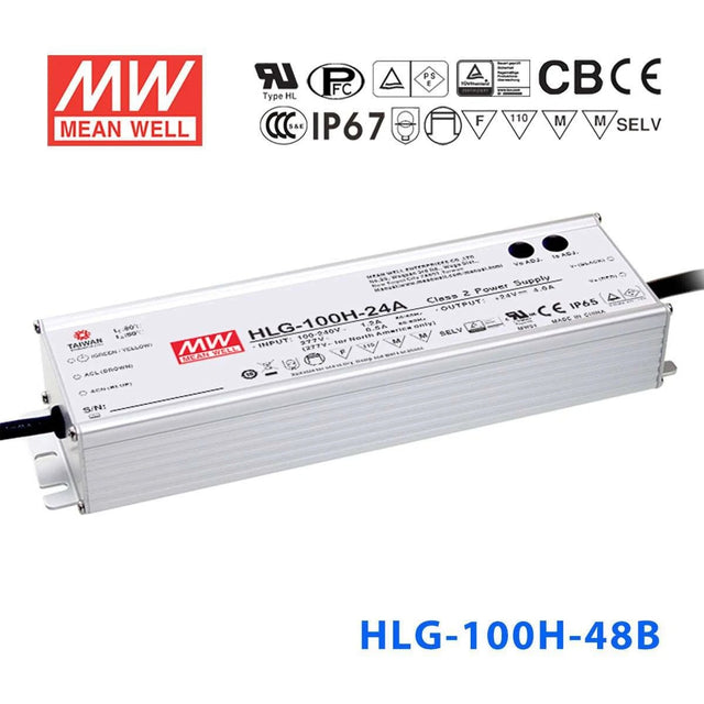 Mean Well HLG-100H-48B Power Supply 100W 48V - Dimmable